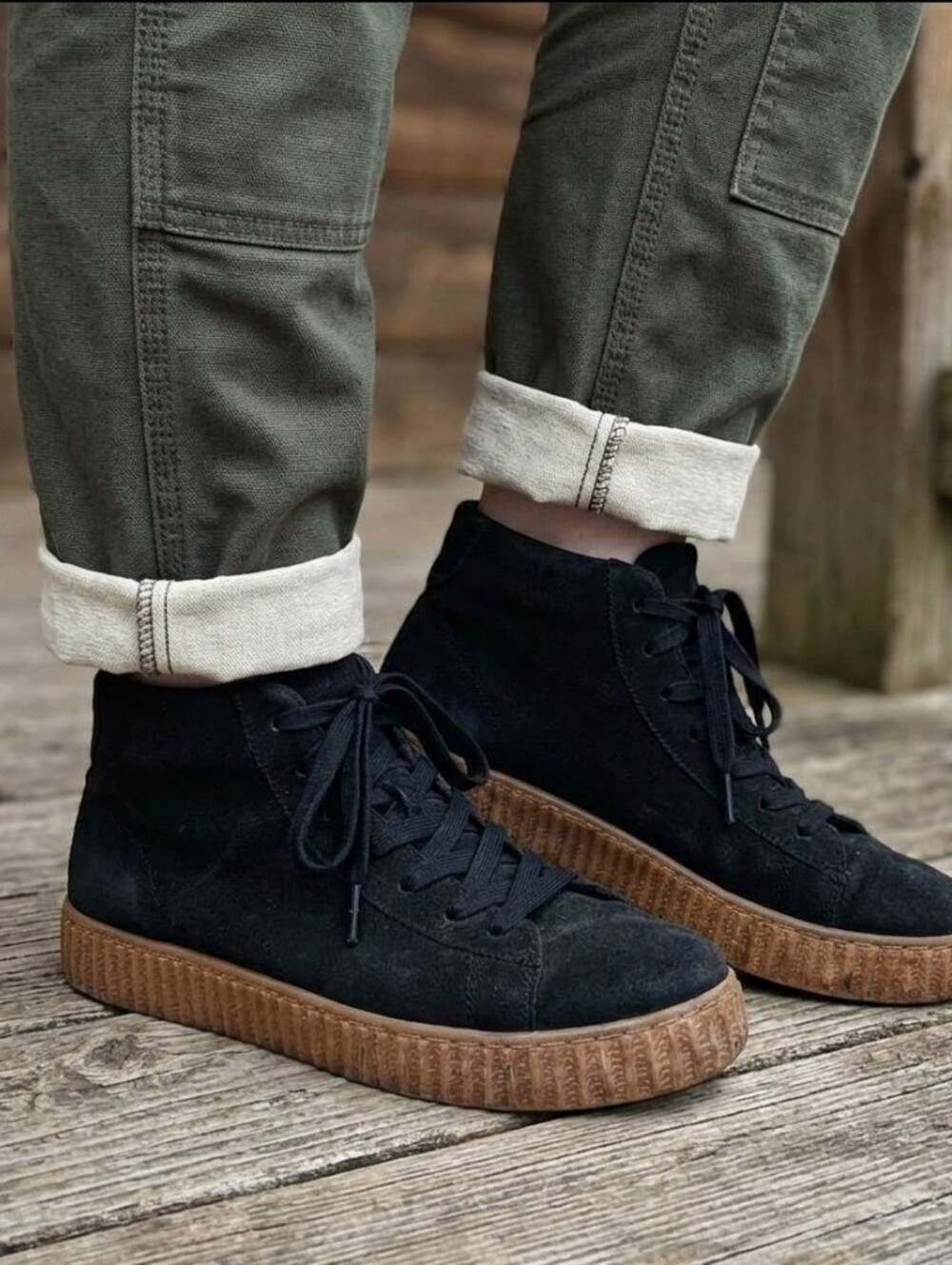 Blue High-Top Sneakers
